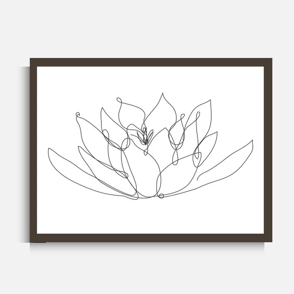 Decoratieve Continue Lijn Tekening Lotus Bloem Design Element Kan Gebruikt — Stockvector