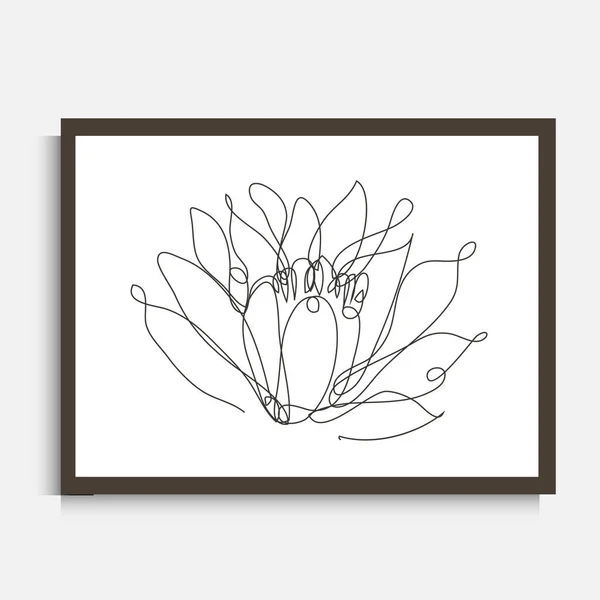 Dekorative Durchgehende Linienzeichnung Lotusblume Gestaltungselement Kann Für Wanddrucke Karten Einladungen — Stockvektor