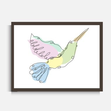 Dekoratif sürekli çizgi çizimi, tasarım elementi. Duvar baskıları, kartlar, davetiyeler, afişler, posterler, baskı tasarımı için kullanılabilir. Minimalist çizgi sanatı. Duvar dekoru