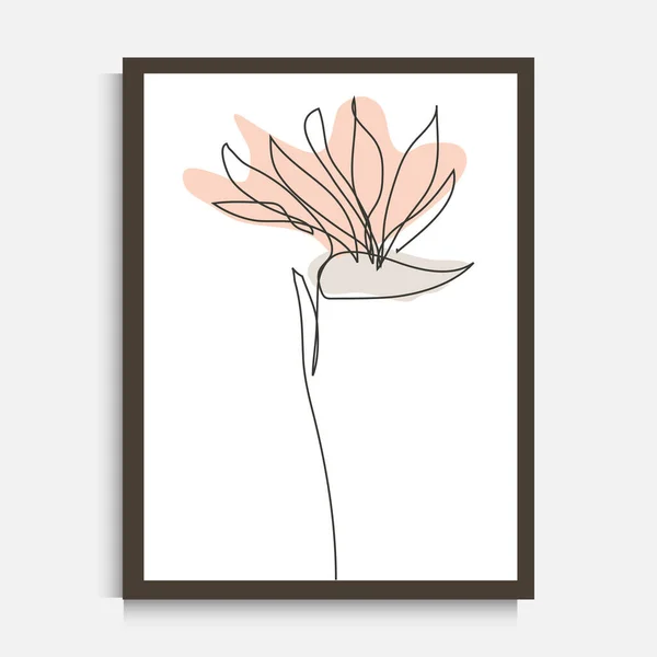 Dekorative Durchgehende Linienzeichnung Strelitzia Blume Design Element Kann Für Wanddrucke — Stockvektor