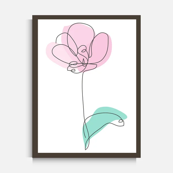 Dekorative Kontinuierliche Linienzeichnung Tulpenblume Gestaltungselement Kann Für Wanddrucke Karten Einladungen — Stockvektor
