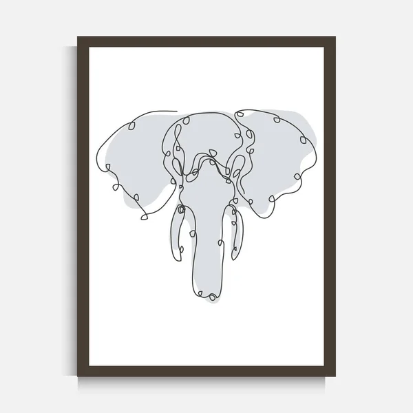 장식적 연속적 코끼리를 그리고 설계적 요소를 그립니다 초대장 플래카드 포스터 — 스톡 벡터