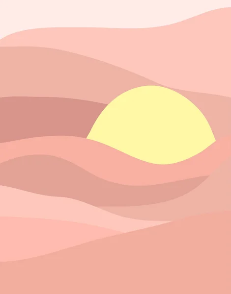 Абстрактний Захід Сонця Елемент Дизайну Сучасне Мінімалістичне Мистецтво Середини Століття — стоковий вектор