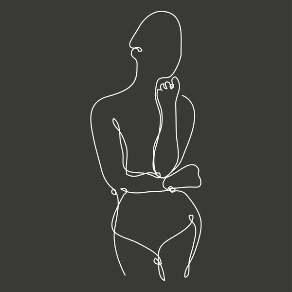 Silhouette Femme Décorative Dessinée Main Élément Design Peut Être Utilisé — Image vectorielle