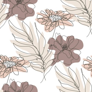 Afyonlu, papatya çiçekli, tasarım elementli zarif ve pürüzsüz bir desen. Davetiyeler için çiçek deseni, kartlar, baskı, hediye paketi, imalat, tekstil, kumaş, duvar kağıtları. Aralıksız çizgi sanatı