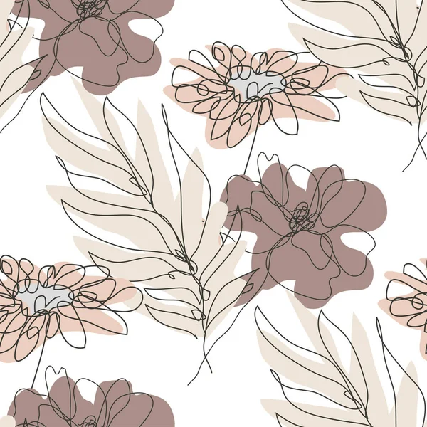 Κομψό Σχέδιο Χωρίς Ραφή Παπαρούνα Χαμομήλι Σχεδιαστικά Στοιχεία Floral Μοτίβο — Διανυσματικό Αρχείο