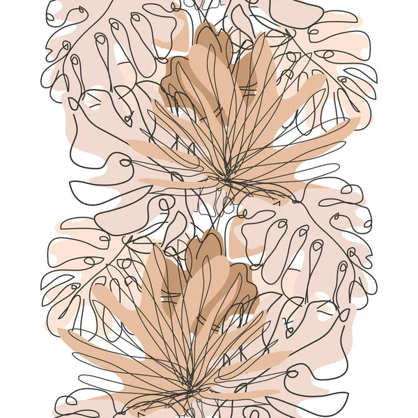 Елегантний Безшовний Візерунок Гібіскусом Листям Елементи Дизайну Квітковий Візерунок Запрошень — стоковий вектор