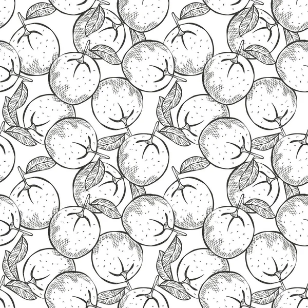 オレンジフルーツ デザイン要素とエレガントなシームレスパターン 招待状 カード ギフトラップ 壁紙のための果物パターン キッチン ベジタリアンのテーマ — ストックベクタ