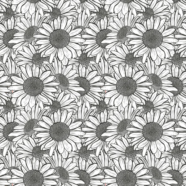 Papatya çiçekleri ve tasarım elementleriyle zarif, pürüzsüz bir desen. Davetiyeler, kartlar, baskı, hediye paketi, imalat, tekstil, kumaş, duvar kağıtları için çiçek deseni