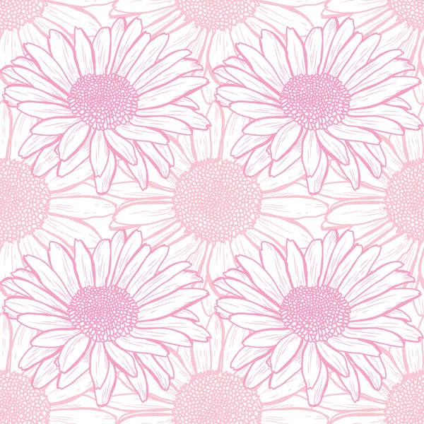 Papatya çiçekleri ve tasarım elementleriyle zarif, pürüzsüz bir desen. Davetiyeler, kartlar, baskı, hediye paketi, imalat, tekstil, kumaş, duvar kağıtları için çiçek deseni