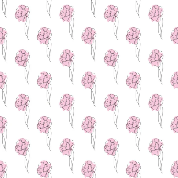 Elegant Naadloos Patroon Met Tulpenbloemen Design Elementen Bloemen Patroon Voor — Stockvector
