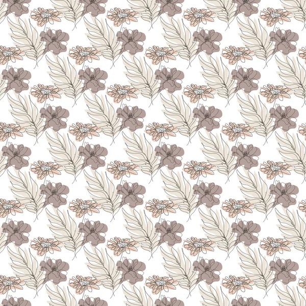 Elegant Seamless Pattern Poppy Chamomile Design Elements Floral Pattern Invitations — Stock Vector