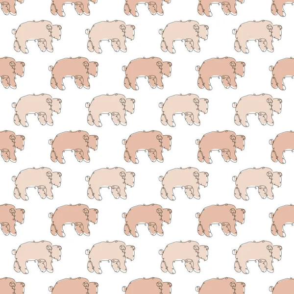 Κομψό Μοτίβο Χωρίς Ραφή Αρκούδες Στοιχεία Σχεδιασμού Φέρουν Μοτίβο Για — Διανυσματικό Αρχείο
