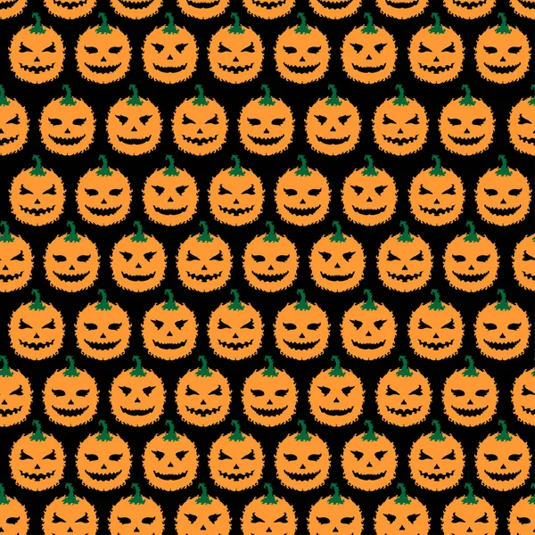 Patrón Sin Costuras Halloween Con Calabazas Elementos Diseño Patrón Halloween — Vector de stock