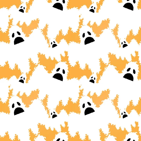 Modèle Sans Couture Halloween Avec Fantômes Éléments Design Modèle Halloween — Image vectorielle