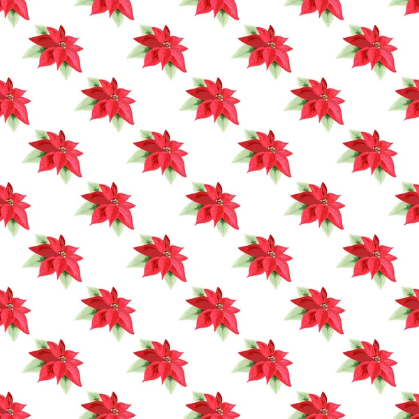 Zimní Bezešvé Vzor Poinsettia Designové Prvky Vánoční Vzor Pro Pozvánky — Stockový vektor