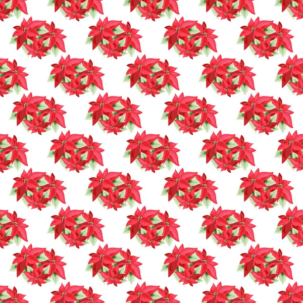 Winter Naadloos Patroon Met Poinsettia Design Elementen Kerst Patroon Voor — Stockvector