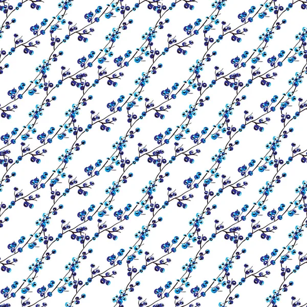 Modèle Sans Couture Hiver Avec Des Baies Bleues Éléments Conception — Image vectorielle