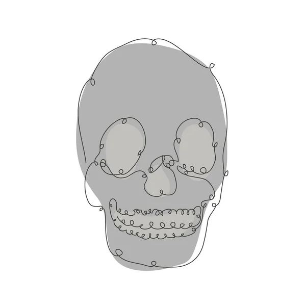 Ozdobna Ręcznie Rysowana Czaszka Element Konstrukcyjny Może Być Stosowany Kart — Wektor stockowy