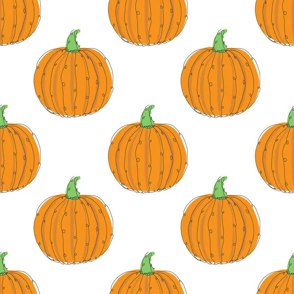 Elegante Patrón Sin Costuras Con Calabazas Elementos Diseño Patrón Calabaza — Vector de stock