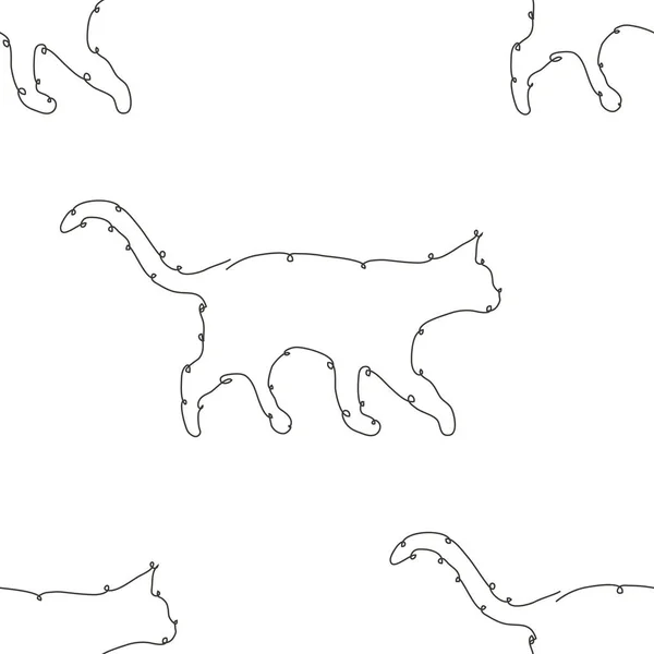 Κομψό Μοτίβο Χωρίς Ραφή Γάτες Στοιχεία Σχεδιασμού Σχέδιο Γάτας Για — Διανυσματικό Αρχείο