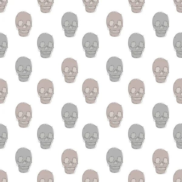 Élégant Motif Sans Couture Avec Crânes Éléments Conception Modèle Crâne — Image vectorielle