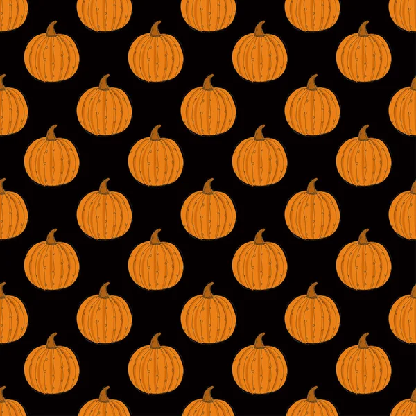 Elegante Patrón Sin Costuras Con Calabazas Elementos Diseño Patrón Halloween — Vector de stock