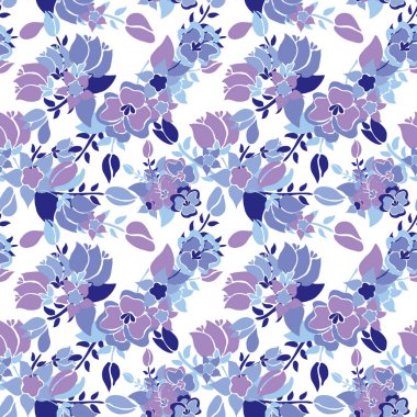 Soyut çiçekleri ve tasarım elementleri olan zarif, pürüzsüz bir desen. Davetiyeler, kartlar, baskı, hediye paketi, imalat, tekstil, kumaş, duvar kağıtları için çiçek deseni