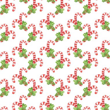 Kutsal böğürtlen, şeker ve tasarım elementleriyle zarif, pürüzsüz bir desen. Davetiyeler, kartlar, baskı, hediye paketi, imalat, tekstil, kumaş, duvar kağıtları için kış deseni