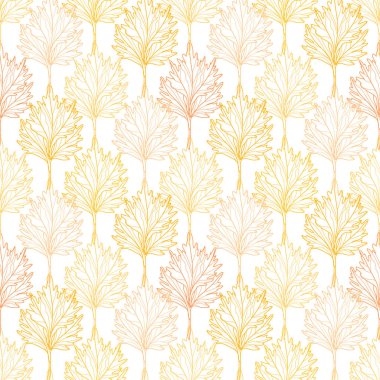 Sonbahar yaprakları ve tasarım elementleriyle zarif, pürüzsüz bir desen. Davetiyeler, kartlar, baskı, hediye paketi, imalat, tekstil, kumaş, duvar kağıtları için çiçek deseni