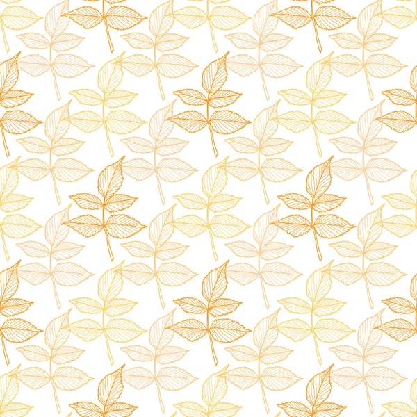 Elegantes Nahtloses Muster Mit Herbstblättern Designelementen Blumenmuster Für Einladungen Karten — Stockvektor