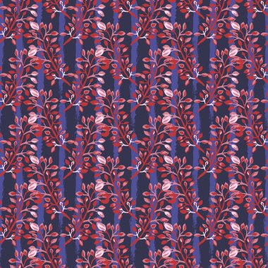 Renkli yaprakları ve tasarım unsurları olan zarif, pürüzsüz bir desen. Davetiyeler için çiçek deseni, kartlar, baskı, hediye paketi, imalat, tekstil, kumaş, duvar kağıtları. Çizgi sanatı