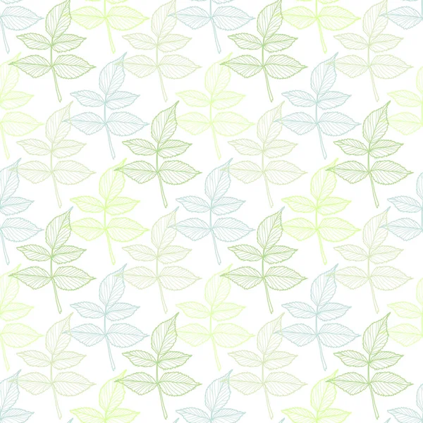 Elegant Seamless Pattern Hand Drawn Leaves Design Elements Leaf Pattern — Stock Vector
