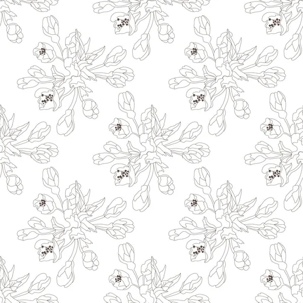 Elegante Naadloze Patroon Met Sakura Bloemen Design Elementen Bloemen Patroon — Stockvector