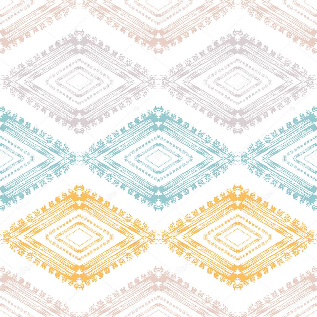 Abstract tribal seamless pattern with decorations, design elements. Pastel  pattern for invitations, cards, print, gift wrap, manufacturing, textile, fabric, wallpapers