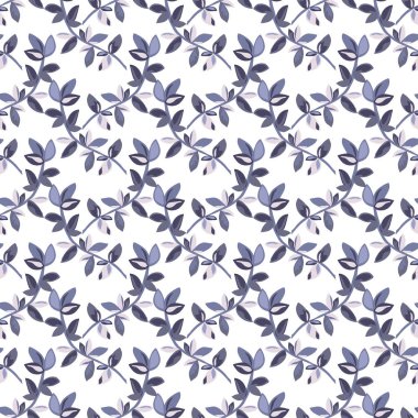 Elle çizilmiş yapraklarla, tasarım elementleriyle zarif, pürüzsüz bir desen. Davetiyeler, kartlar, baskı, hediye paketi, imalat, tekstil, kumaş, duvar kağıtları için çiçek deseni