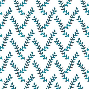 Elle çizilmiş yapraklarla, tasarım elementleriyle zarif, pürüzsüz bir desen. Davetiyeler, kartlar, baskı, hediye paketi, imalat, tekstil, kumaş, duvar kağıtları için çiçek deseni