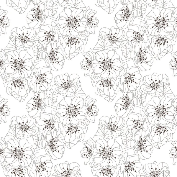 Elegante Naadloze Patroon Met Sakura Bloemen Design Elementen Bloemen Patroon — Stockvector