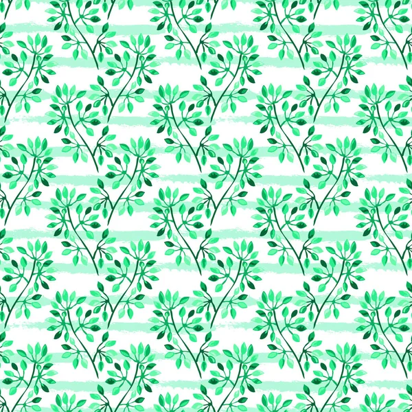 Elegantes Nahtloses Muster Mit Grünen Blättern Designelemente Blumenmuster Für Einladungen — Stockvektor