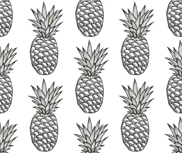 Elegante Patrón Sin Costuras Con Piñas Elementos Diseño Patrón Fruta — Archivo Imágenes Vectoriales