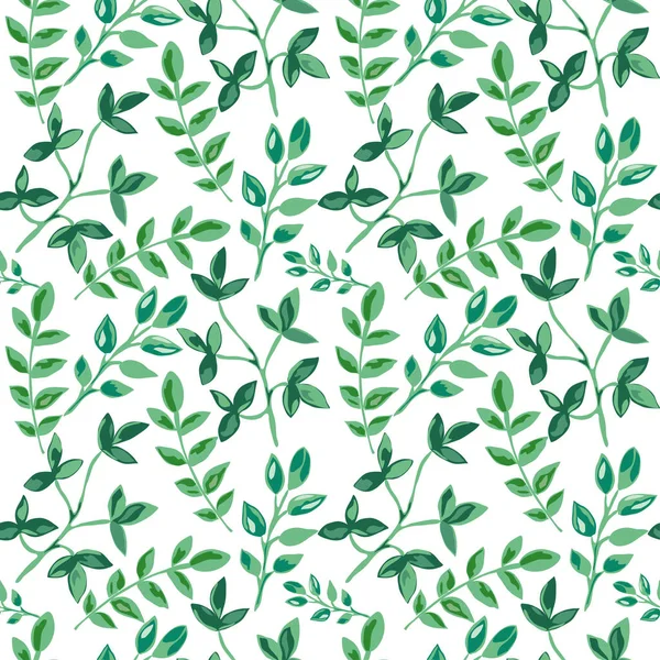 Κομψό Μοτίβο Χωρίς Ραφή Πράσινα Φύλλα Σχεδιαστικά Στοιχεία Σχέδιο Φύλλων — Διανυσματικό Αρχείο