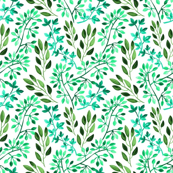 Elegantes Nahtloses Muster Mit Grünen Blättern Designelemente Blattmuster Für Einladungen — Stockvektor