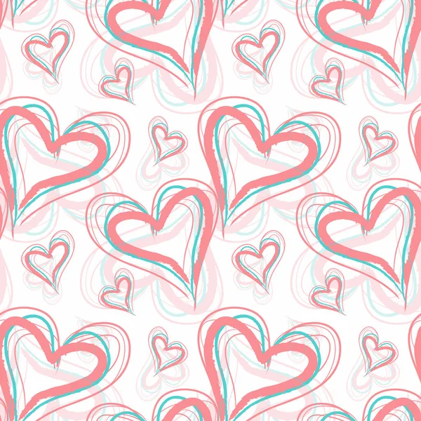 Κομψό Μοτίβο Χωρίς Ραφή Καρδιές Στοιχεία Σχεδιασμού Μοτίβο Αγάπης Για — Διανυσματικό Αρχείο