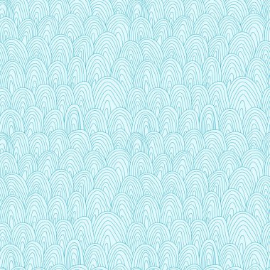 Deniz dalgaları ve tasarım elementleriyle zarif, pürüzsüz bir desen. Davetiyeler, kartlar, baskı, hediye paketi, imalat, tekstil, kumaş, duvar kağıtları için denizcilik deseni