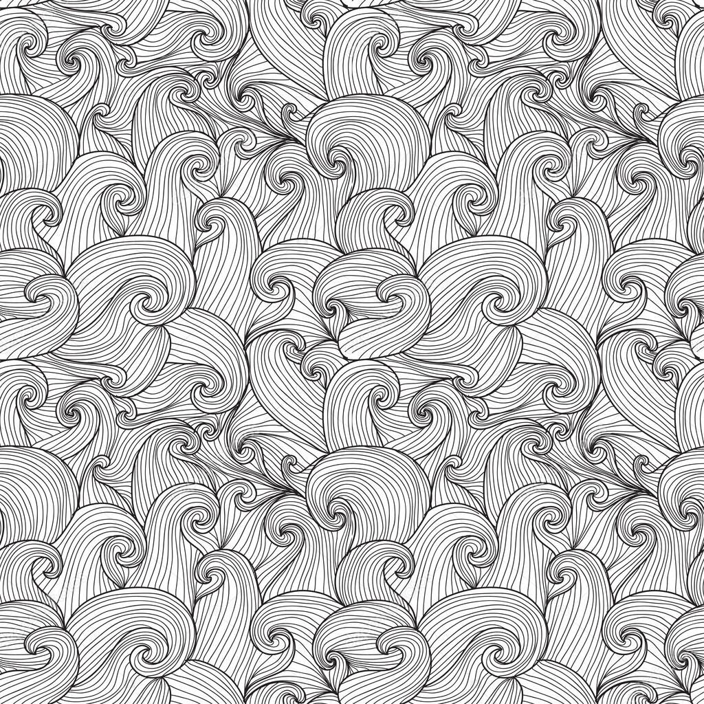 Elegant seamless pattern with sea waves, design elements. Marine pattern for invitations, cards, print, gift wrap, manufacturing, textile, fabric, wallpapers