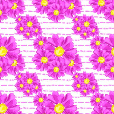 Paskalya çiçekleri ve tasarım elementleriyle zarif, pürüzsüz bir desen. Davetiyeler, kartlar, baskı, hediye paketi, imalat, tekstil, kumaş, duvar kağıtları için çiçek deseni