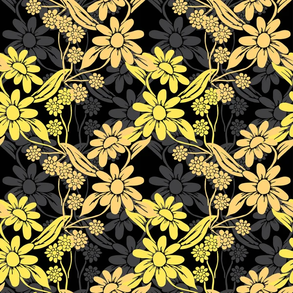 Elegante Naadloze Patroon Met Kamille Bloemen Design Elementen Bloemen Patroon — Stockvector