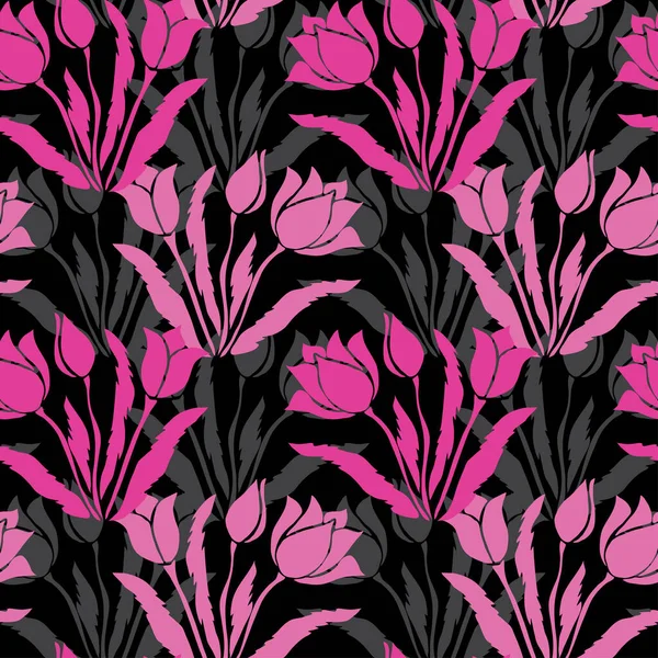 Елегантний Безшовний Візерунок Квітами Тюльпанів Елементами Дизайну Квітковий Візерунок Запрошень — стоковий вектор