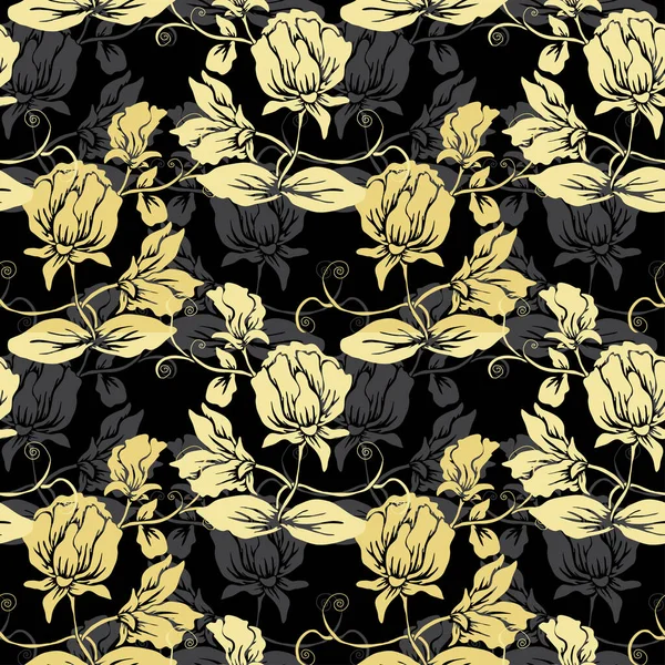 Elegant Naadloos Patroon Met Zoete Erwtenbloemen Design Elementen Bloemen Patroon — Stockvector