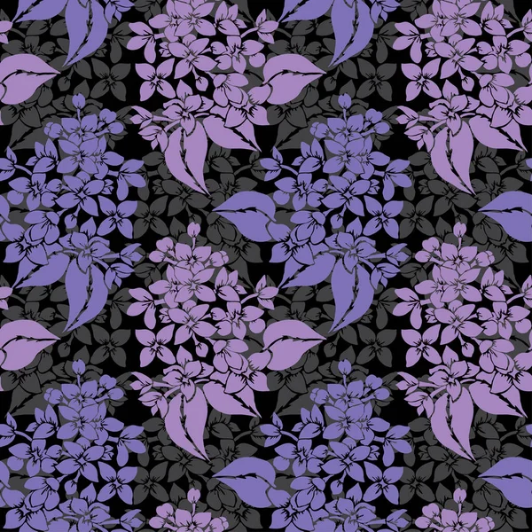 Elegantes Nahtloses Muster Mit Lila Blüten Designelemente Blumenmuster Für Einladungen — Stockvektor